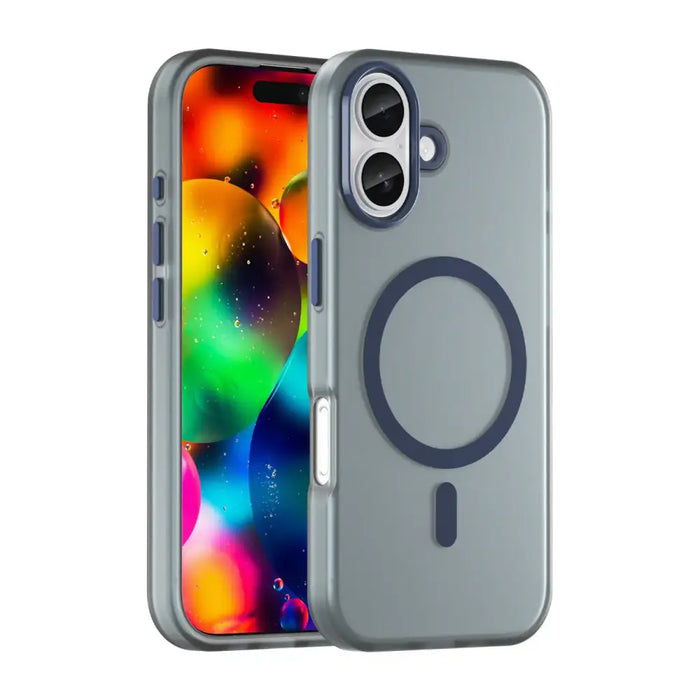 Magnetic Abrasive iPhone 17 Case Compatible with MagSafe - Matte Blue - Cell phone cases and covers<<<HurtelXML