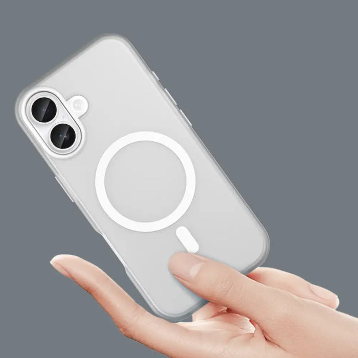 Magnetic Abrasive iPhone 17 Case Compatible with MagSafe - Matte White - Cell phone cases and covers<<<HurtelXML