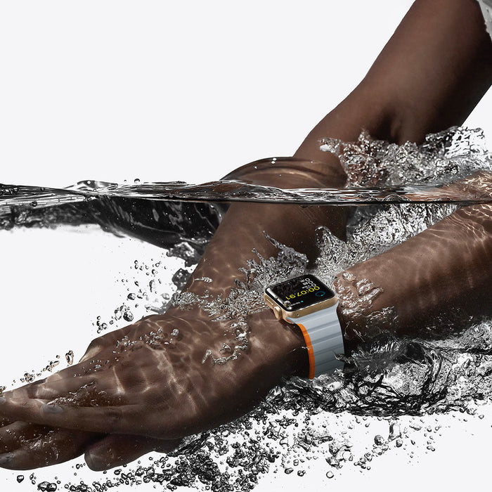 Magnetic Apple Watch SE 9 8 7 6 5 4 3 2 1 (41 40 38 mm) Dux Ducis Strap (LD Version) - gray-orange - Cell phone cases