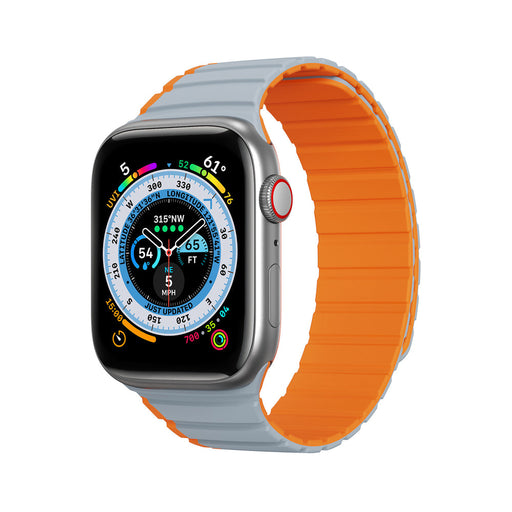 Magnetic Apple Watch SE 9 8 7 6 5 4 3 2 1 (41 40 38 mm) Dux Ducis Strap (LD Version) - gray-orange - Cell phone cases