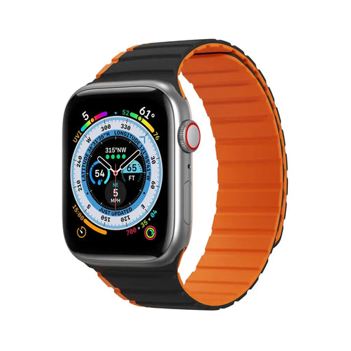 Magnetic Apple Watch SE 9 8 7 6 5 4 3 2 1 (41 40 38 mm) Dux Ducis Strap (LD Version) - black and orange - Cell phone