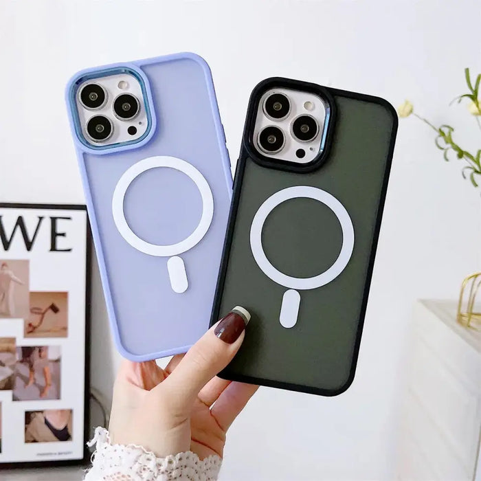 Magnetic Color Matte Case for iPhone 15 - navy blue - Cell phone cases and covers<<<HurtelXML