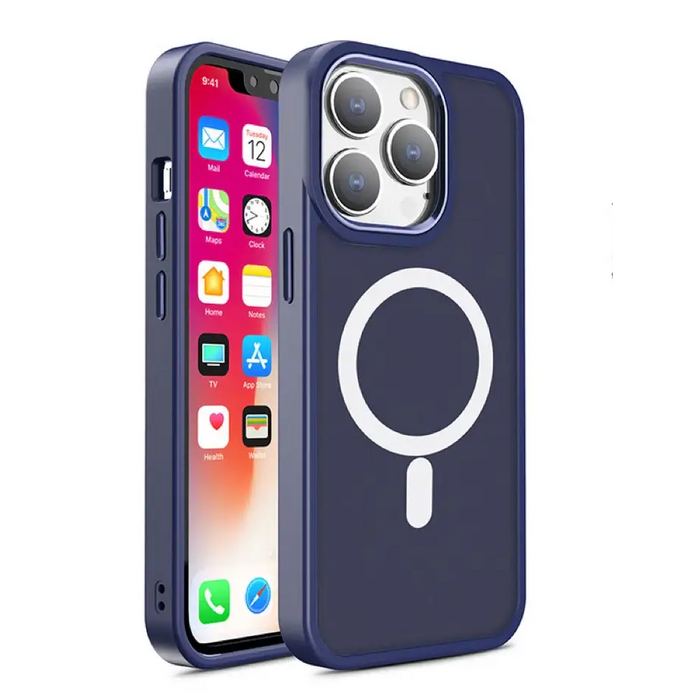 Magnetic Color Matte Case for iPhone 15 - navy blue - Cell phone cases and covers<<<HurtelXML