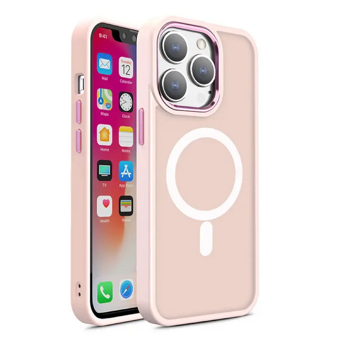 Magnetic Color Matte Case for iPhone 15 - pink - Cell phone cases and covers<<<HurtelXML