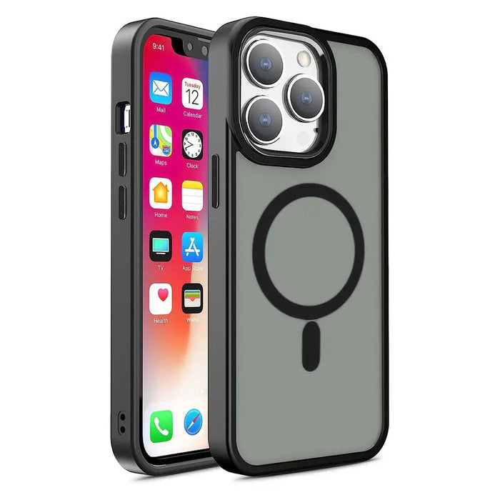 Magnetic Color Matte Case for iPhone 15 Pro - black - Cell phone cases and covers<<<HurtelXML