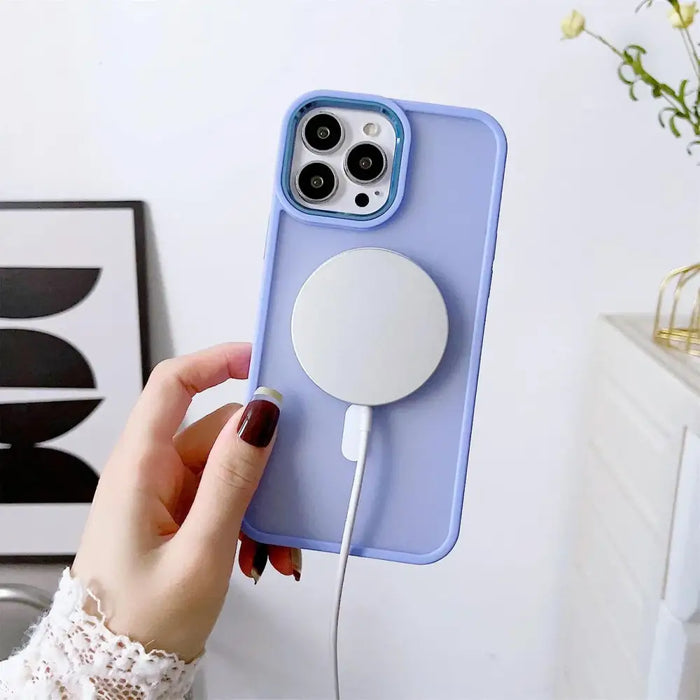 Magnetic Color Matte Case for iPhone 15 Pro Max - navy blue - Cell phone cases and covers<<<HurtelXML