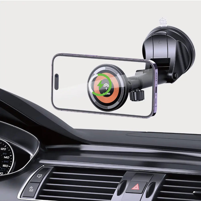 Magnetic holder with MagSafe inductive charger for cockpit/air vent 15W Dudao F12MAX+ - black - Cell phone