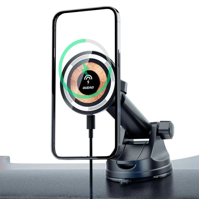 Magnetic holder with MagSafe inductive charger for cockpit/air vent 15W Dudao F12MAX+ - black - Cell phone
