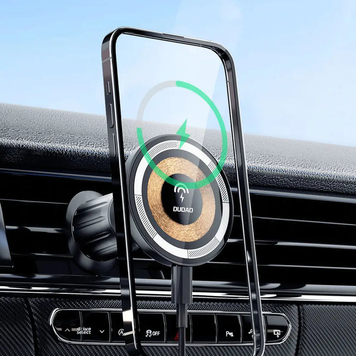 Magnetic holder with MagSafe inductive charger for cockpit/air vent 15W Dudao F12MAX+ - black - Cell phone