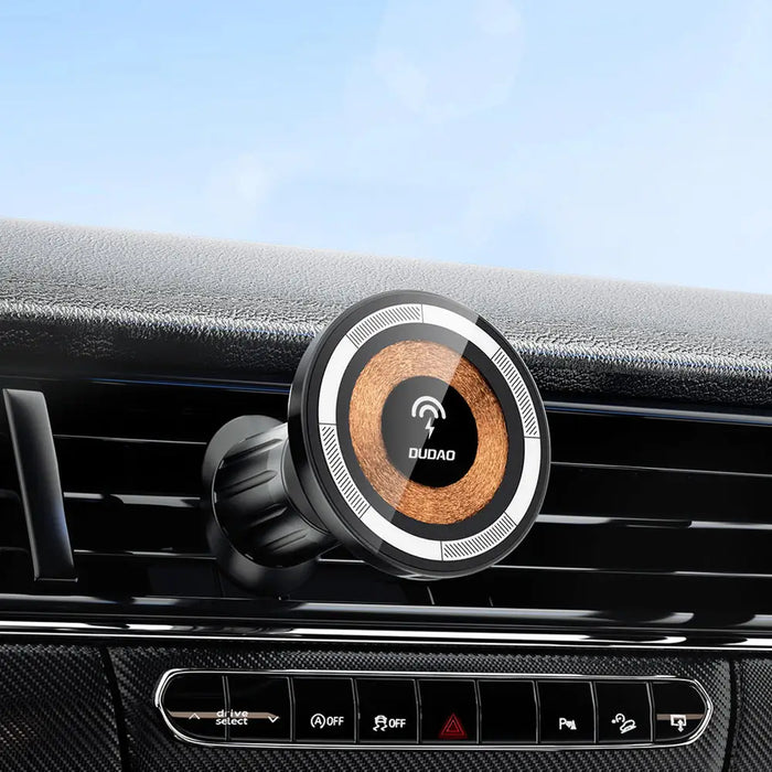 Magnetic holder with MagSafe inductive charger for cockpit/air vent 15W Dudao F12MAX+ - black - Cell phone