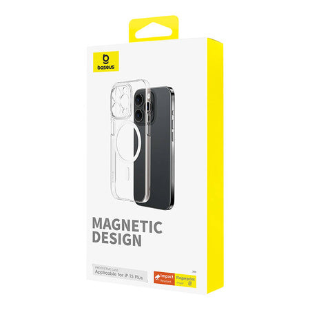 Magnetic Phone Case for iPhone 15 Plus Baseus OS-Lucent Series (Clear) - Protective cases for smartphones<<<Cases<<<GSM