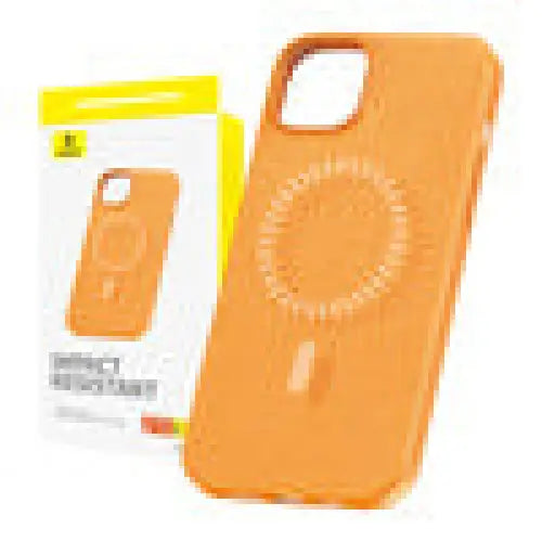 Magnetic Phone Case for iPhone 15 Pro Baseus Fauxther Series (Orange) - Protective cases for smartphones<<<Cases<<<GSM