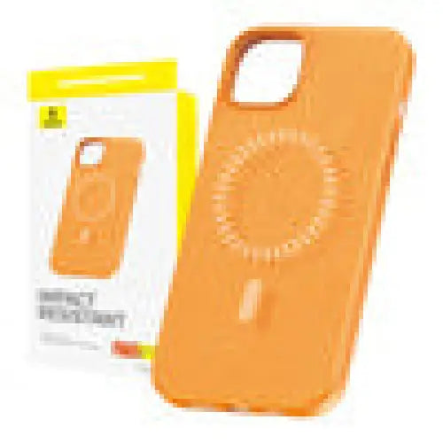 Magnetic Phone Case for iPhone 15 ProMax Baseus Fauxther Series (Orange) - Protective cases