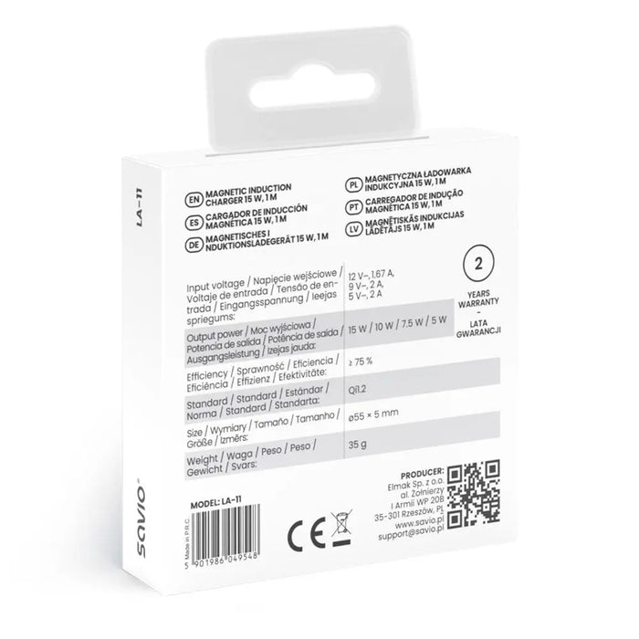 Magnetic Wireless Charger 15 W 1 m LA-11 - ChargersLAD-SIC<<<Power supplies for phonesLAD<<<ActionPL