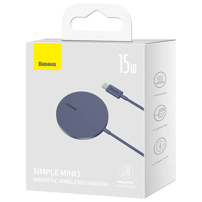 Magnetic Wireless Charger Baseus Simple Mini3 15W (Dusty purple) - Wireless chargers<<<Chargers<<<GSM