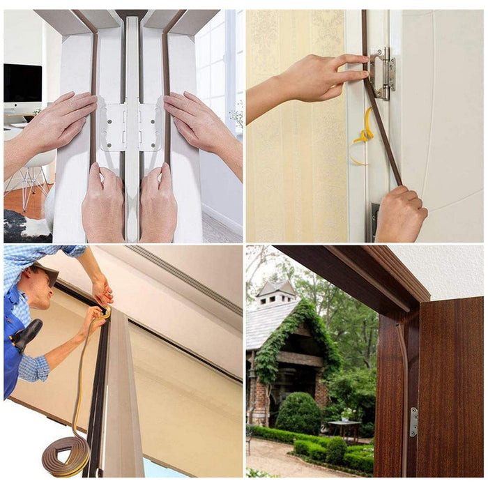 RUBBER SEAL E-PROFILE 6 M FOR WINDOWS AND DOORS BROWN COLOR MAGUS EPDM-6EB