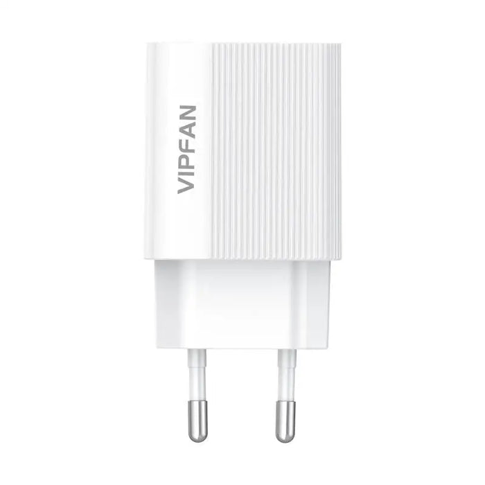 Mains charger VFAN E01 1x USB 2.4A + Micro USB cable (white) - mains chargers<<<Chargers<<<GSM Accessories<<<InnproXML