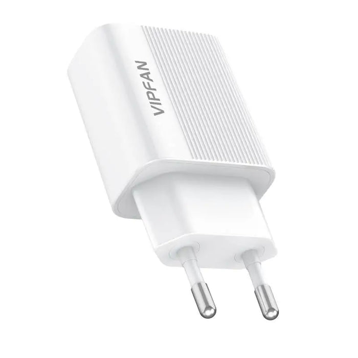 Mains charger VFAN E01 1x USB 2.4A + Micro USB cable (white) - mains chargers<<<Chargers<<<GSM Accessories<<<InnproXML