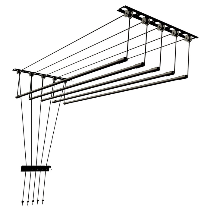 CEILING SPACE CLOTHES DRYER 2 M 6 POSITIONS BLACK MAK