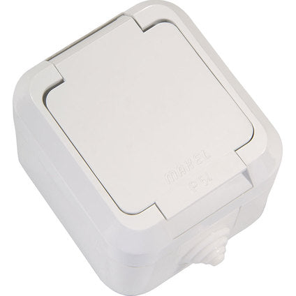 CONTACT SINGLE WITH COVER MOISTURE PROTECTION IP44 WHITE MAKEL VIOLET