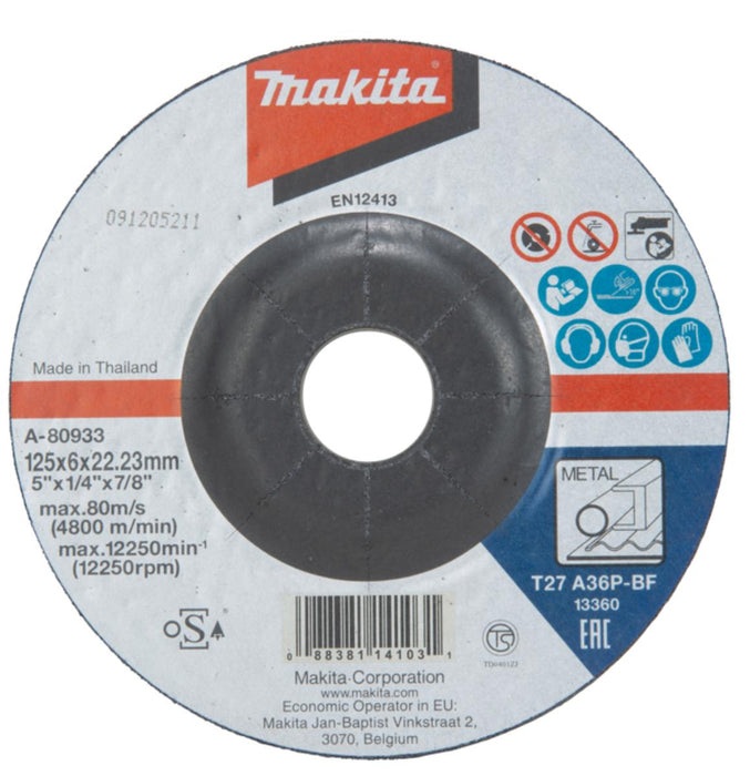 GRINDING DISC 125x6x22 mm