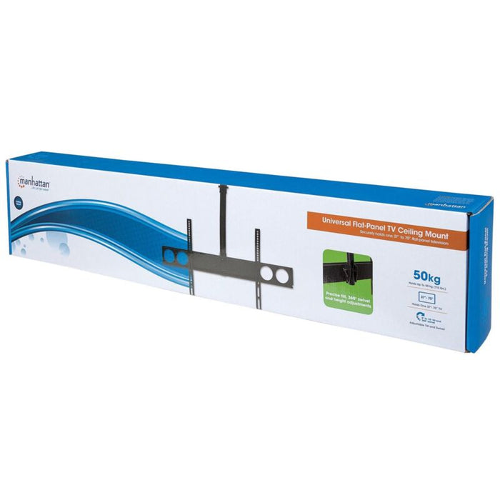 Manhattan TV & Monitor Mount, Ceiling, 1 screen, Screen Sizes: 37-75", Height: 105-156 cm, Black, VESA 200x200 to 800x400mm, Max 50kg, LFD, Lifetime Warranty