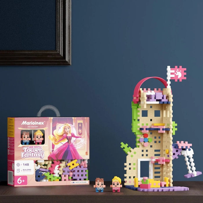 MARIOINEX Mini Waffle Princess Fantasy Tower Building Blocks, 148 pieces
