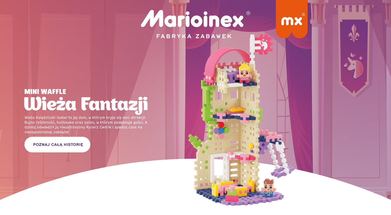 MARIOINEX Mini Waffle Princess Fantasy Tower Building Blocks, 148 pieces