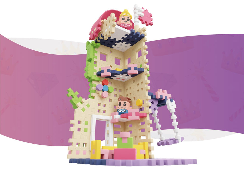 MARIOINEX Mini Waffle Princess Fantasy Tower Building Blocks, 148 pieces