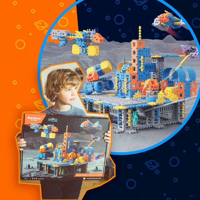MARIOINEX Mini Waffle Building Blocks Space Base, 618 pieces