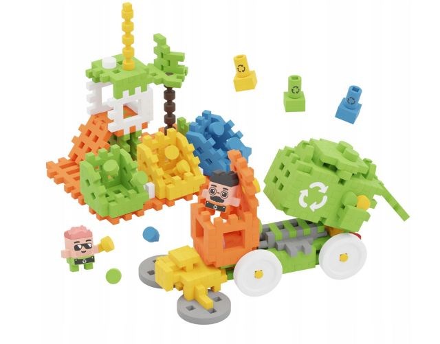 Marioinex Mini Waffle Building Blocks – City: Refuse Collection Truck, 148 pieces