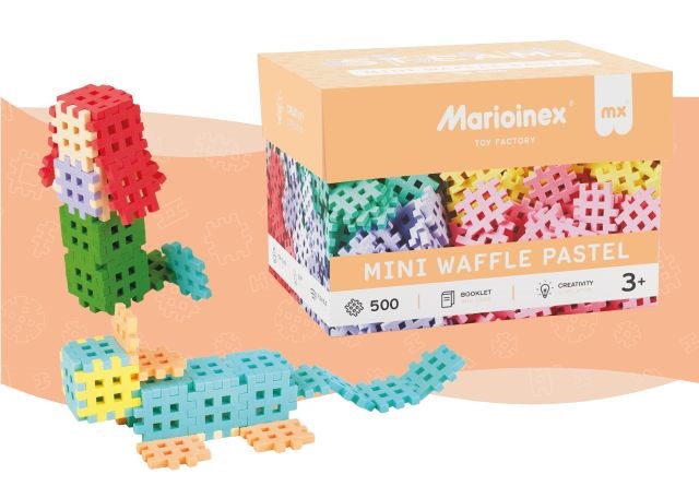 Marioinex Mini Waffle building blocks, 500 pieces, pastel colours