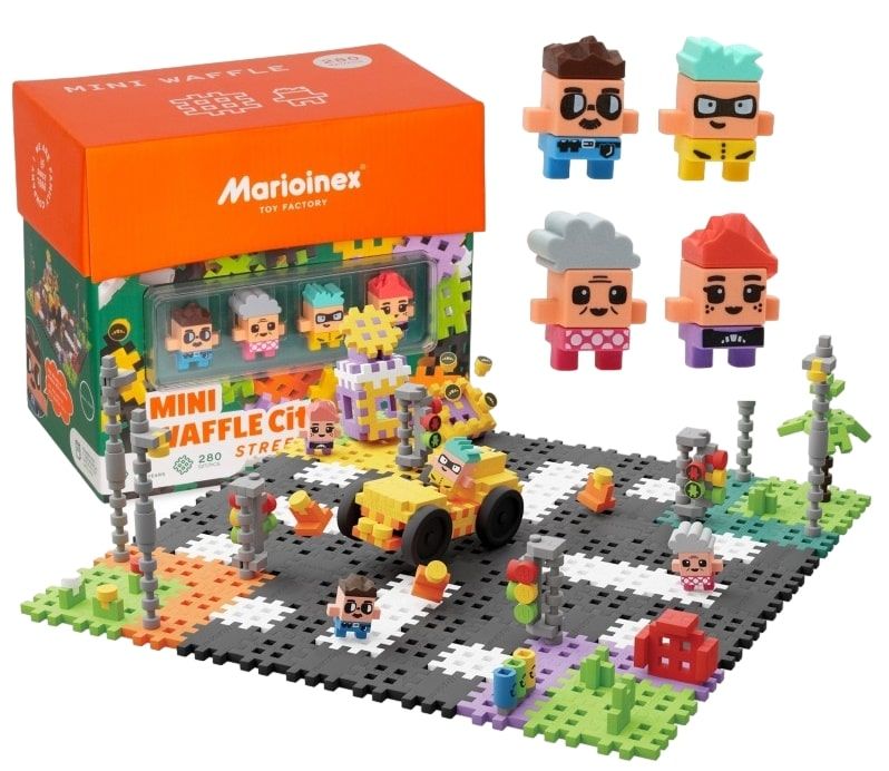 Marioinex Mini Waffle Building Blocks – City: Street, 280 pieces