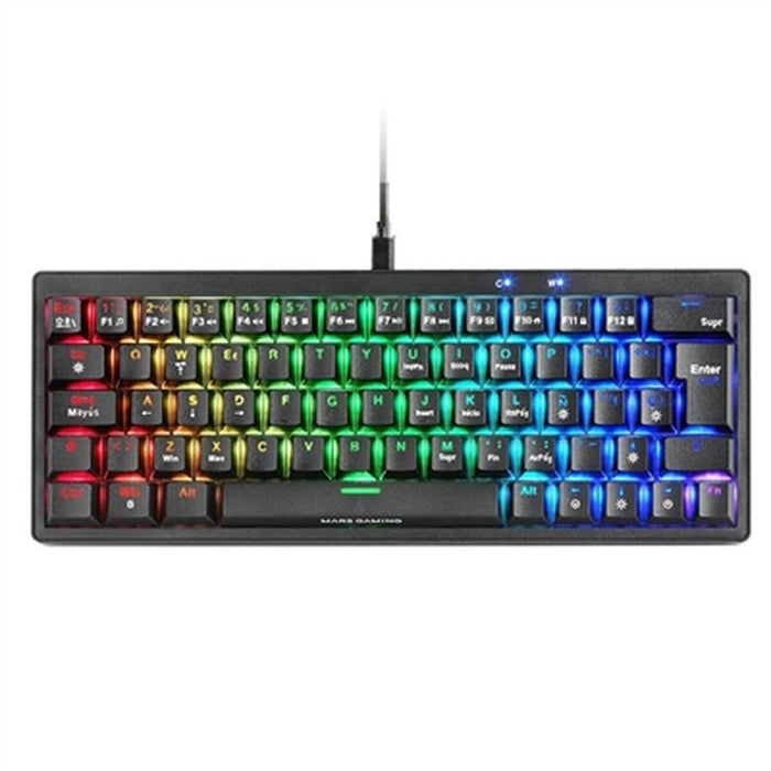 Gaming Keyboard Mars Gaming MKMINIPROYES Qwerty US Black