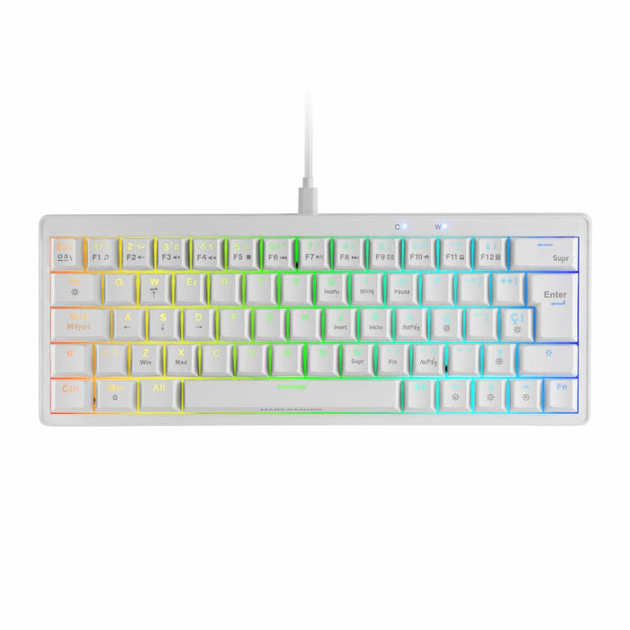 Gaming Keyboard Mars Gaming MKMINIPROWYES Qwerty US White