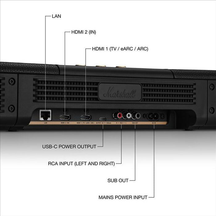 Soundbar system MARSHALL HESTON 120 WI-FI, TOTAL POWER 150 W