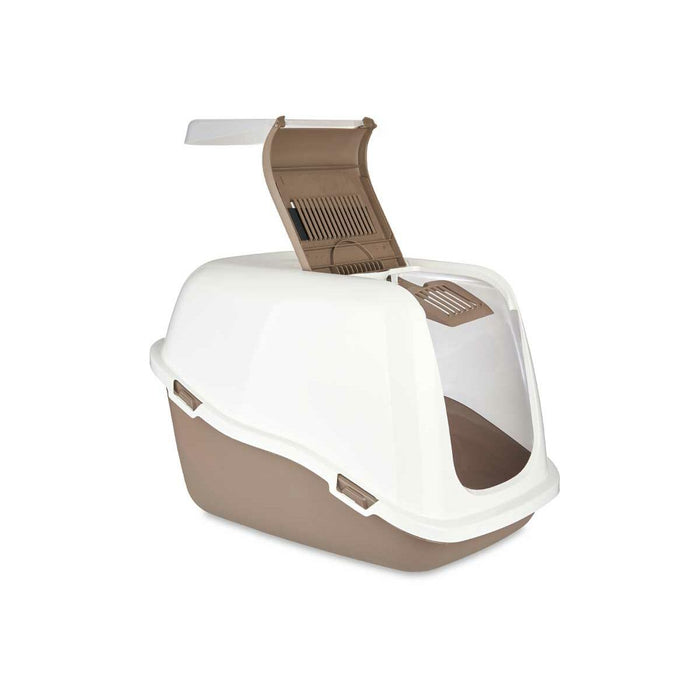 Cat Litter Box Mascow White Beige Plastic 39,7 x 57 x 39 cm 39,7 x 32,5 x 57 cm (6 Units)