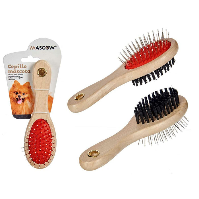 Dog Brush Mascow Brown Black Red 9 x 5 x 21 cm (12 Units)