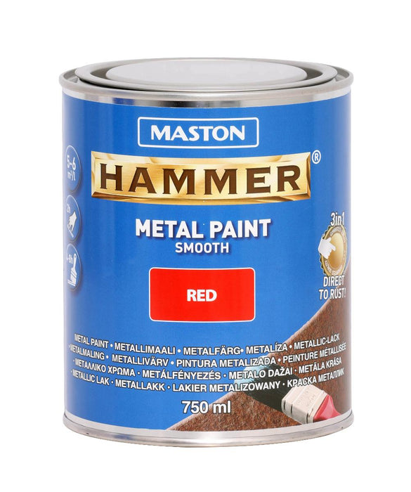HAMMER PAINT 3B1 SMOOTH RED 0.75L