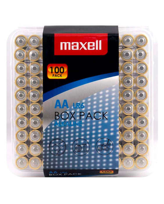 Alkaline batteries MAXELL LR6 AA 10x10 pcs / 100 pcs. in a PVC box