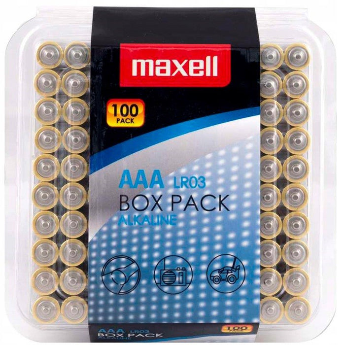 Alkaline batteries MAXELL LR03 AAA 10x10 pcs / 100 pcs. in a PVC box