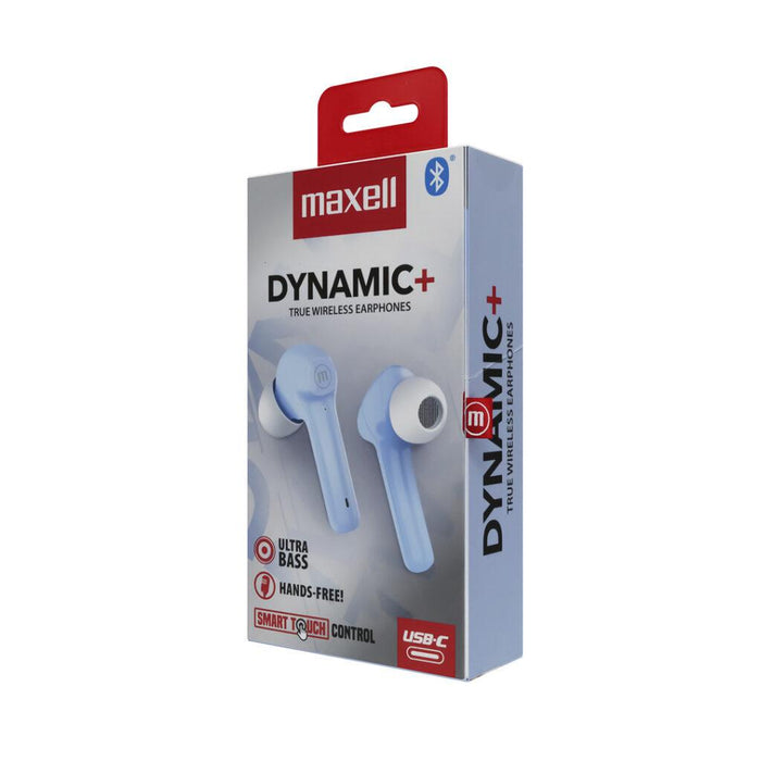 Bluetooth headphones with docking box MAXELL Dynamic, True Wireless, Blue
