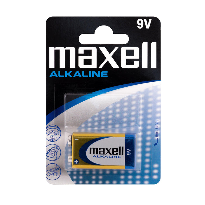 Alkaline battery MAXELL 6LF22 /6LR61/ /9V/ 1 pc., 12 pcs/box.