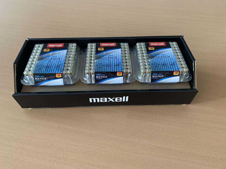 Alkaline batteries MAXELL LR03 AAA 10x10 pcs / 100 pcs. in a PVC box