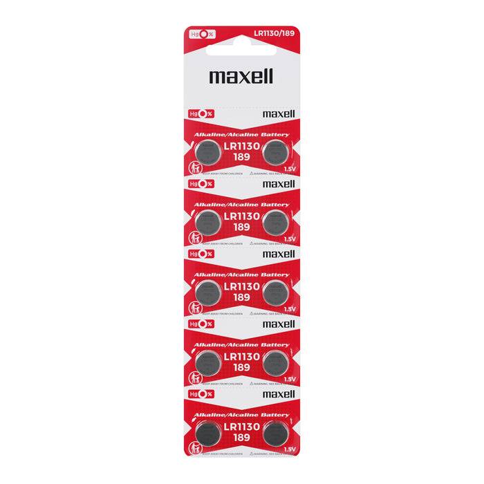 Alkaline button battery MAXELL LR-1130 AG10 1.55V 10 pcs./pack price for 1 pc.