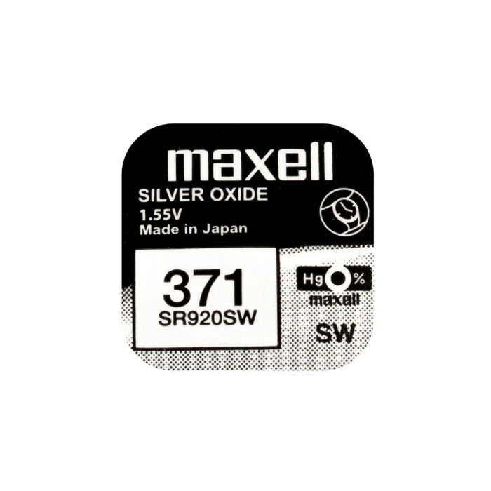 Button battery silver MAXELL SR-920 SW /370/371/AG6 1.55V