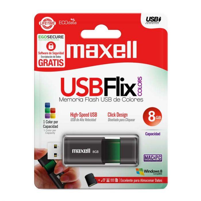USB flash drive MAXELL FLIX, USB 2.0, 8GB, BLACK