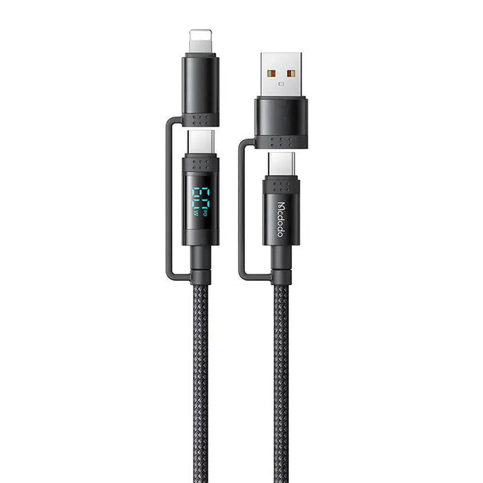 McDodo 4-in-1 USB-C/A to USB-C/Lightning cable CA-1990 1.2m (black) - Adapters connectors and converters<<<IT