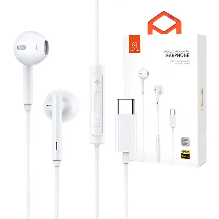 Mcdodo HP-7500 wired headphones USB-C (white) - Wired<<<Headphones<<<Audio<<<InnproXML
