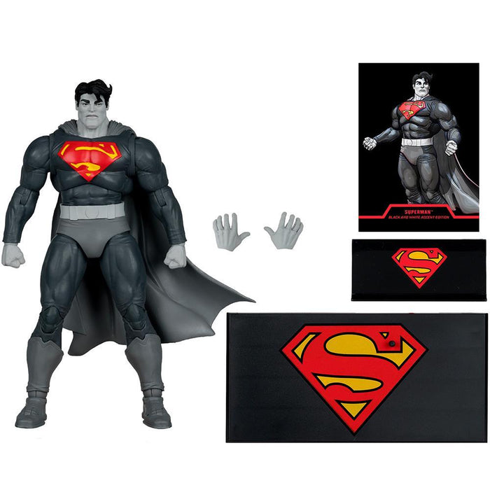 DC Multiverse Superman (The Dark Knight Returns) Black & White Accent Edition Gold Label Figure 7in